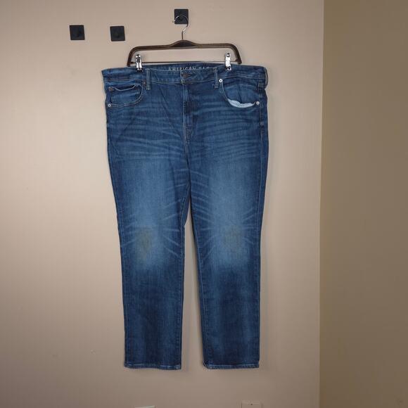 American Eagle Airflex+ Medium Wash Original Straight Jeans Size 40x32 - Picture 1 of 10